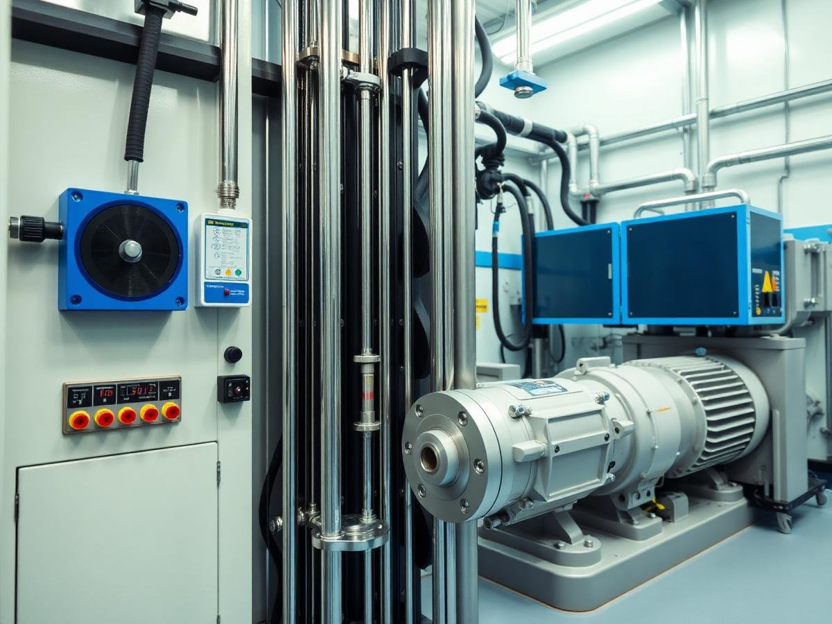 Hydraulic elevator power pack and piston assembly in a plant room